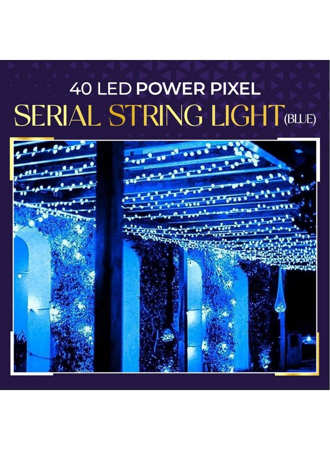 Lexton 40 LED Power Pixel Serial String/Fairy Light | Plug Sourced | Suitable for Home & Outdoor Decoration, Diwali, Christmas, Ramadan, Wedding, Party, Festival (Pack of 50, Blue) - Image 4