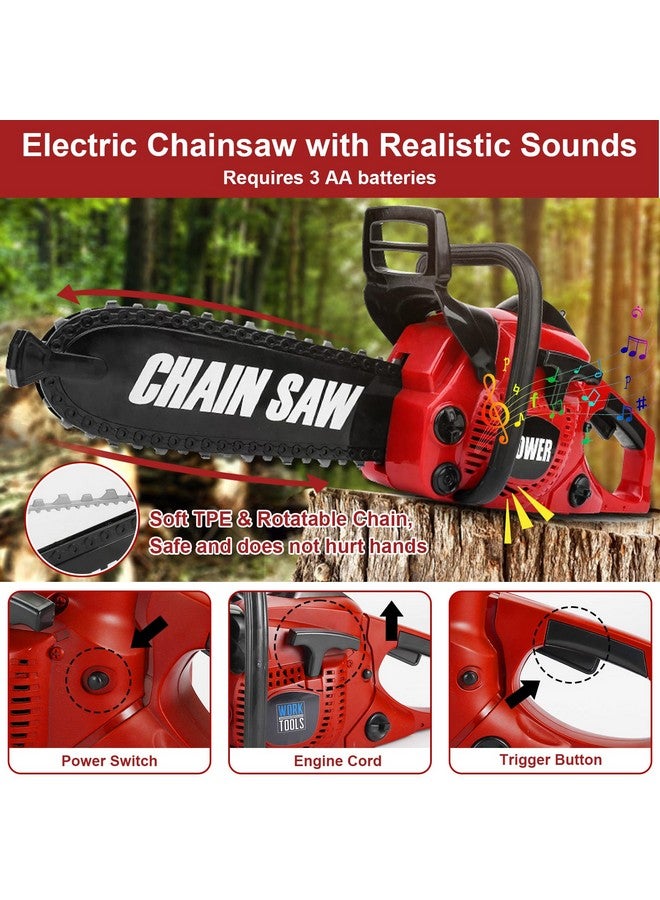 Vextronic Kids Tool Set 36 PCS with Toy Chainsaw Electronic Toy Drill with Sound and Light, Pretend Play Kids Tool Box Construction Toy, Great Toy Tool Set for Toddlers Boys Girls Ages 3+ - Image 3
