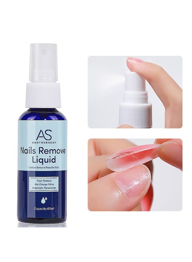 إيه إس مزيل طلاء الأظافر القابل للضغط وحل مزيل طلاء الأظافر 60 مل - مزيل جل لإزالة طلاء الأظافر، محلول مزيل طلاء الأظافر، خاص لارتداء وإزالة طلاء الأظافر - Image 1
