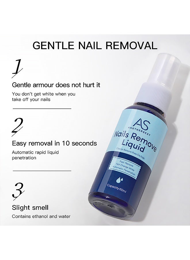 إيه إس مزيل طلاء الأظافر القابل للضغط وحل مزيل طلاء الأظافر 60 مل - مزيل جل لإزالة طلاء الأظافر، محلول مزيل طلاء الأظافر، خاص لارتداء وإزالة طلاء الأظافر - Image 3