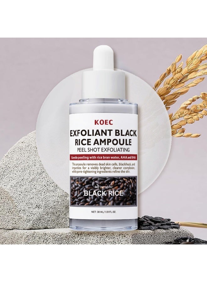ك أو إي سي أمبولة الأرز الأسود المقشر 30 مل -قشر اللقطة المقشر مع AHA, BHA و Niacinamide تحذف الجلد الميت، الرؤوس السوداء و تشديد - Image 2