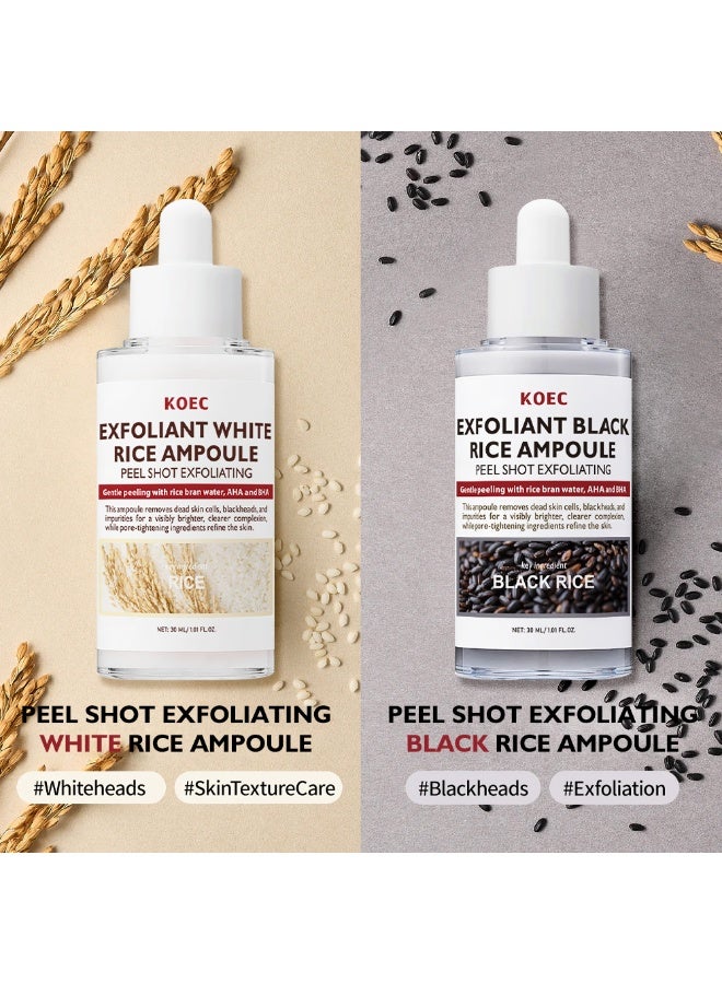 ك أو إي سي أمبولة الأرز الأسود المقشر 30 مل -قشر اللقطة المقشر مع AHA, BHA و Niacinamide تحذف الجلد الميت، الرؤوس السوداء و تشديد - Image 1