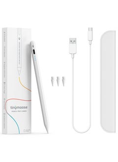 TinyMoose Active Digital Stylus Pen Pencil Pro Lumin 2nd generation iPad Pen with Fast Charging & Palm Rejection For Apple iPad 2018 and Later White  - Image 2