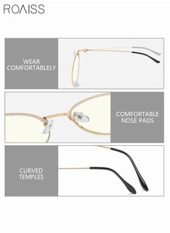 roaiss Blue Light Blocking Sunglasses Anti UV and Glare Blue Light Filter Computer Glasses Round Color Changing Eyewear for Men Women Black Gold  - Image 5
