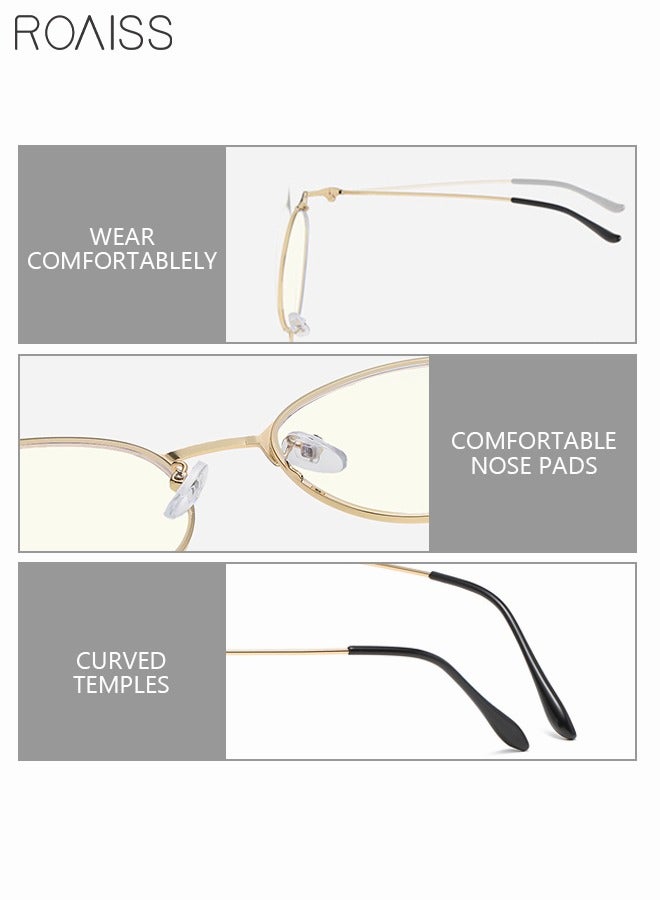 roaiss Blue Light Blocking Sunglasses Anti UV and Glare Blue Light Filter Computer Glasses Round Color Changing Eyewear for Men Women Black Gold - Image 5