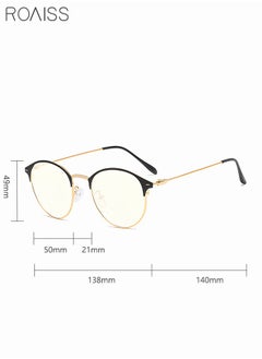 roaiss Blue Light Blocking Sunglasses Anti UV and Glare Blue Light Filter Computer Glasses Round Color Changing Eyewear for Men Women Black Gold  - Image 4
