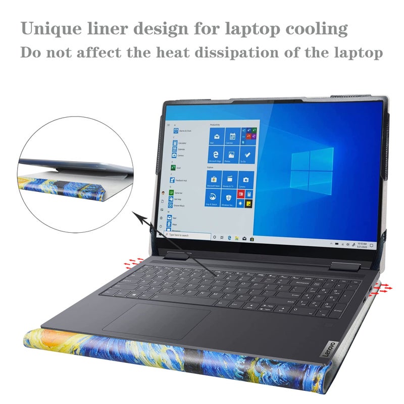 Alapmk Protective Case for Lenovo Yoga 7i 2-in-1 16 Gen 9/Yoga 7i 16 Gen 8 &case for HP EliteBook 860 G11/ EliteBook 860 G10/ProBook 460 G11/EliteBook 660 G11 16"[Not fit Yoga 7i 14/15],Starry Night - Image 5
