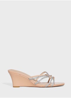Diamante Strap Wedge Sandal