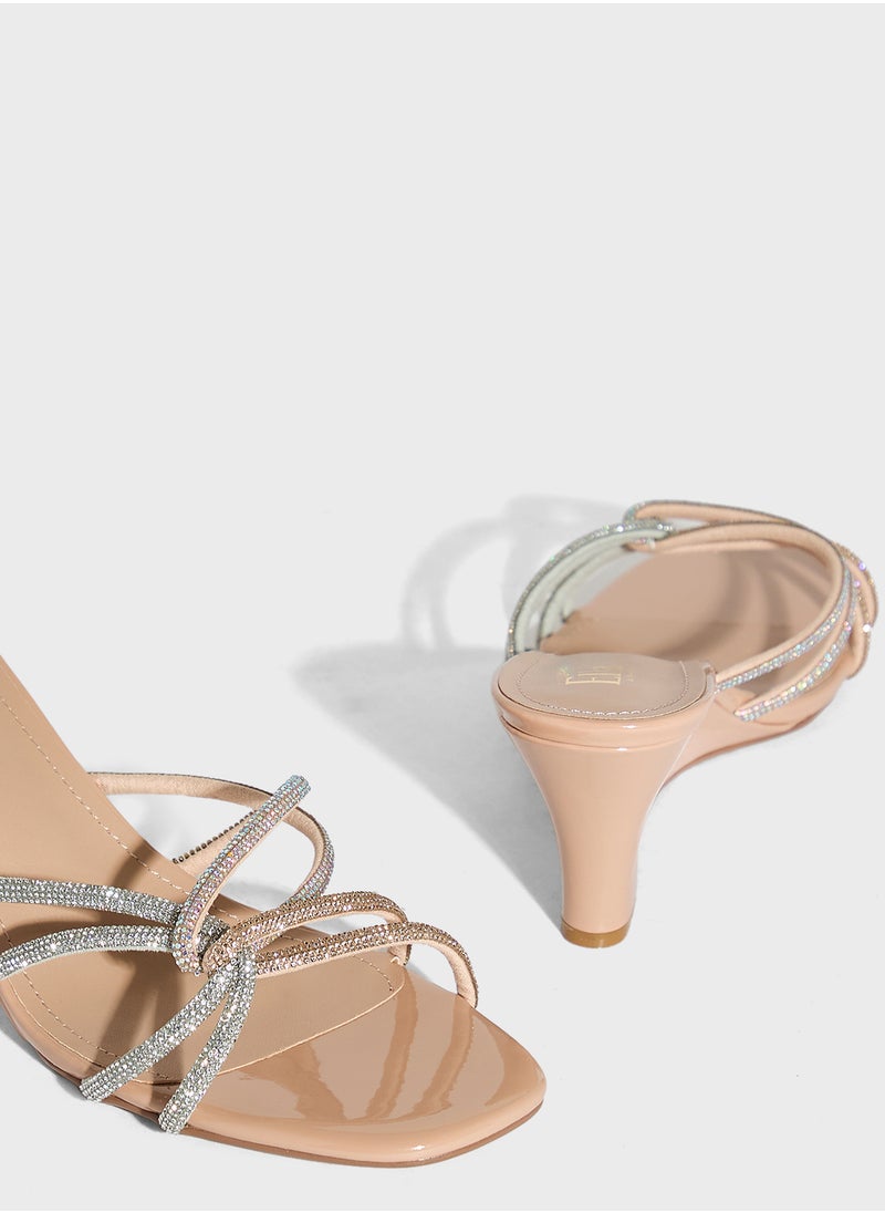 Ella Limited Edition - Diamante Strap Wedge Sandal - Image 1