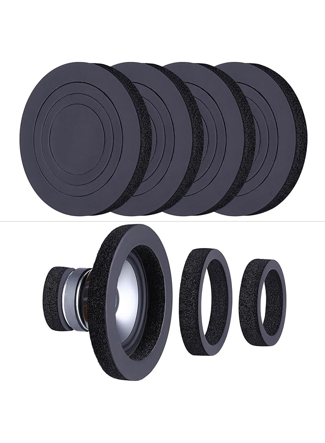 SYOSI 6.5" Foam Speaker Enhancer - 4Pcs Self Adhesive Fast Rings & Baffle Kit, Universal High Rebound Sponge Bass Blocker For Car Door Speakers - Image 1