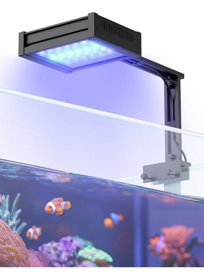 باوفلي مصباح حوض أسماك مالح Pawfly 50 واط بمشبك LED للشعاب المرجانية، مصباح حوض أسماك LED قابل للتعتيم مع سطوع قابل للتعديل، أوضاع D/N، مؤقت، مصابيح UV زرقاء لامعة RGB بنفسجية - Image 1