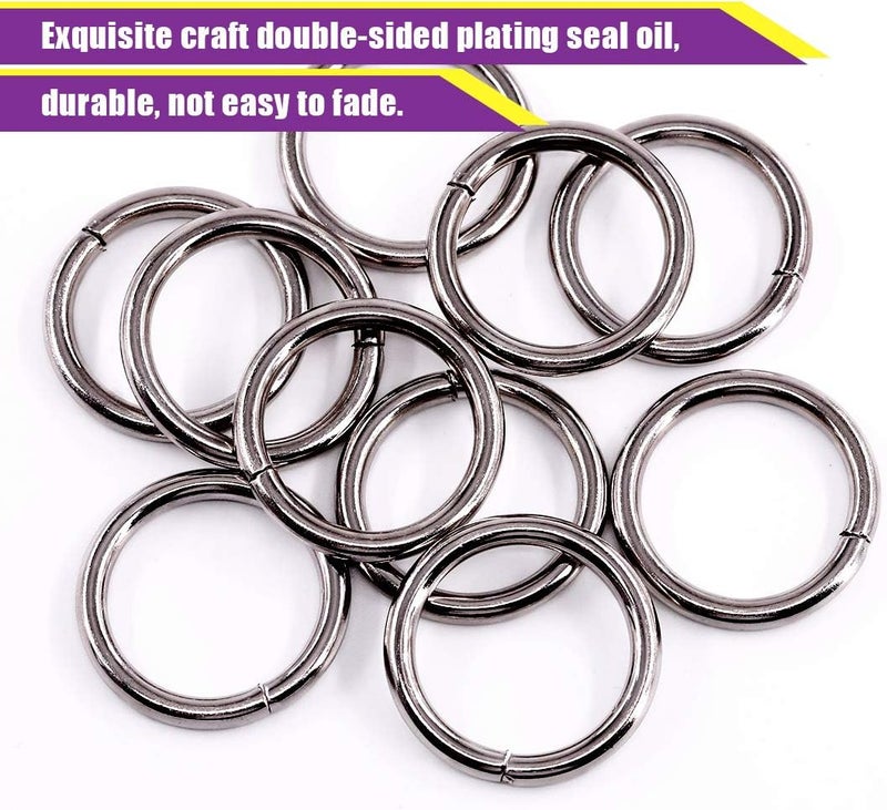 Swpeet 60Pcs 1 Inch / 25mm Heavy Duty Multi-Purpose Metal O Ring Metal Rings for Hardware Bags Ring - Image 4