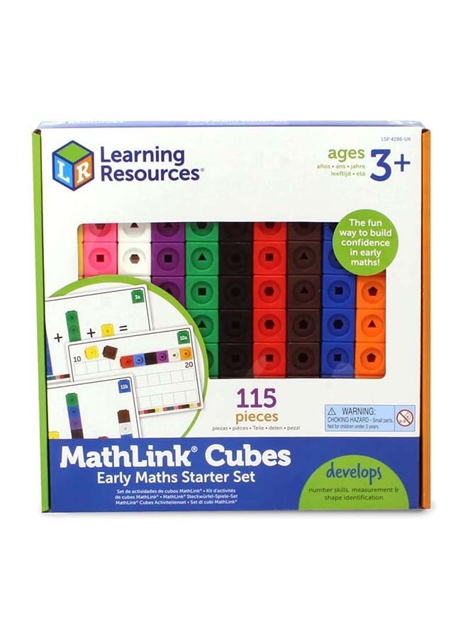 Learning Resources Mathlink Cubes Activity Set (115-Piece, 100 Cubes & 15 Cards, Ages 4+) - Image 1