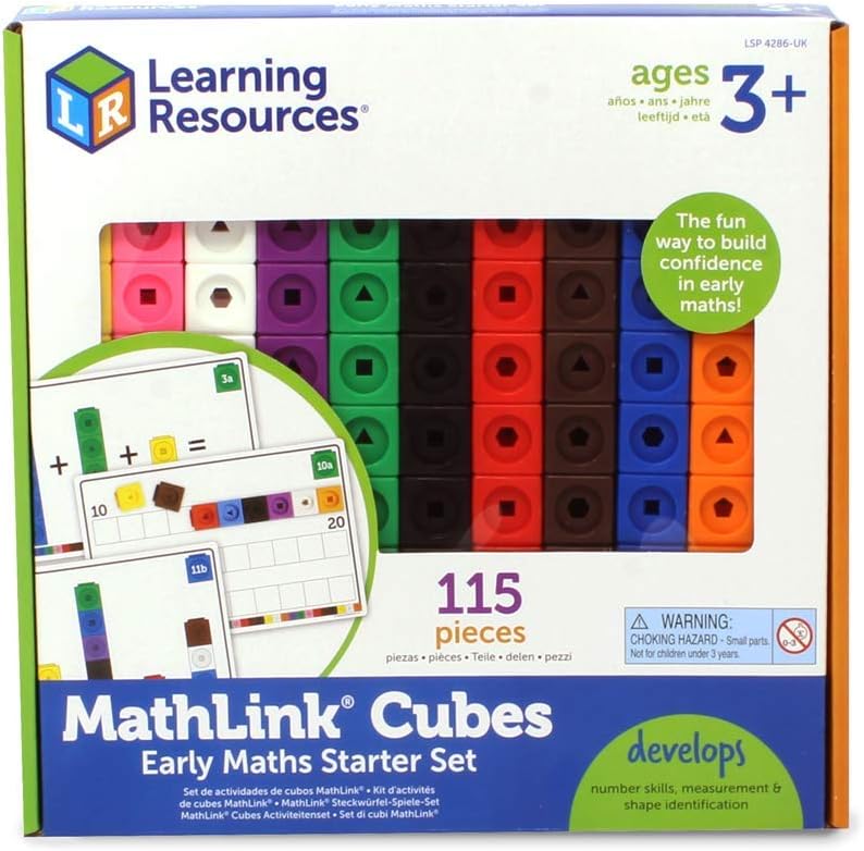 Learning Resources MathLink Cubes Early Maths Starter Set - 115 Pieces, Ages 3+ - Image 1