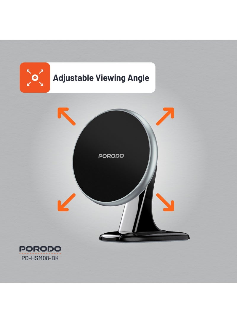 porodo MagSafe Magnetic Aluminum Mount / Strong Magnetic Hold / Horizontal & Vertical / x20 N52 Magnets / Adjustable Viewing Angle / ABS + Silicone Material / MagSafe Compatible - Image 5