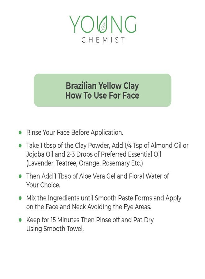 Young Chemist Brazilian Yellow Clay | Unclog pores, reduces acne Good for skin and hair 1kg - Image 4