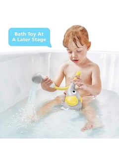 Yookidoo Yookidoo Baby Bath Shower Head - Elephant Water Pump with Trunk Spout Rinser - Control Water Flow from 2 Elephant Trunk Knobs for Maximum Fun in Tub or Sink for Newborn Babies - Yellow  - Image 5