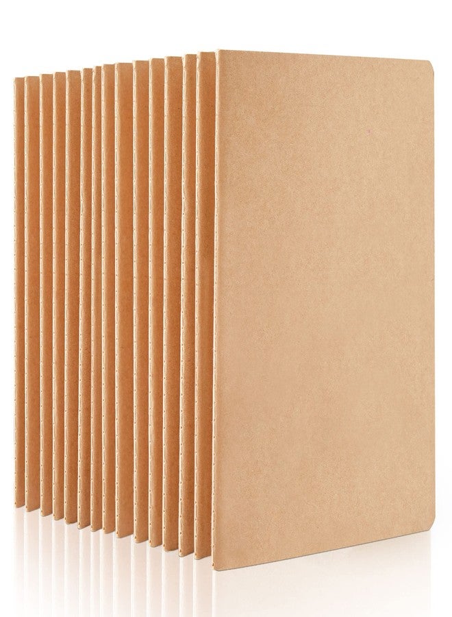 feela 15 Pack Blank Kraft Notebooks, Unlined Sketchbook Note Pad Travel Journal for Drawing Doodling Writing, Journal Bulk For Women Kids Students Office School Supplies, A5, 60 Pages, 8.3” X 5.5” - Image 1