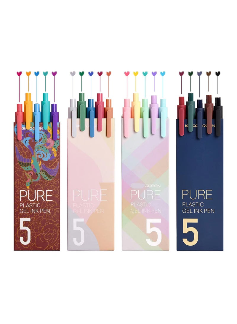 Ink Retractable Gel Pens, 0.5mm Fine Point, Quick-Drying, No Bleed or Smudge, Smooth Writing Experience, Soft Rubber Grip, Ideal for Kids and Adults, 20 Assorted Colors (20 Pack) - Image 1