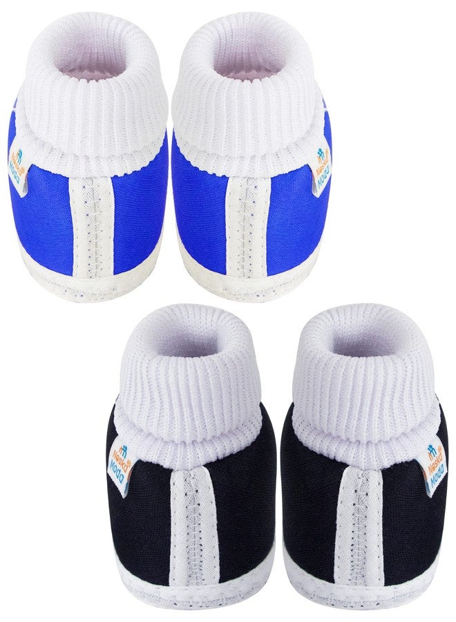 Neska Moda Baby Girls Set Of 2 Pair Booties for 6 to 12 Months (Blue,Black)-SK138andSK176 - Image 4