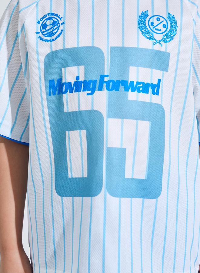 Styli Boys Blue Graphic Oversized T-Shirt and Shorts Active Set - Image 4