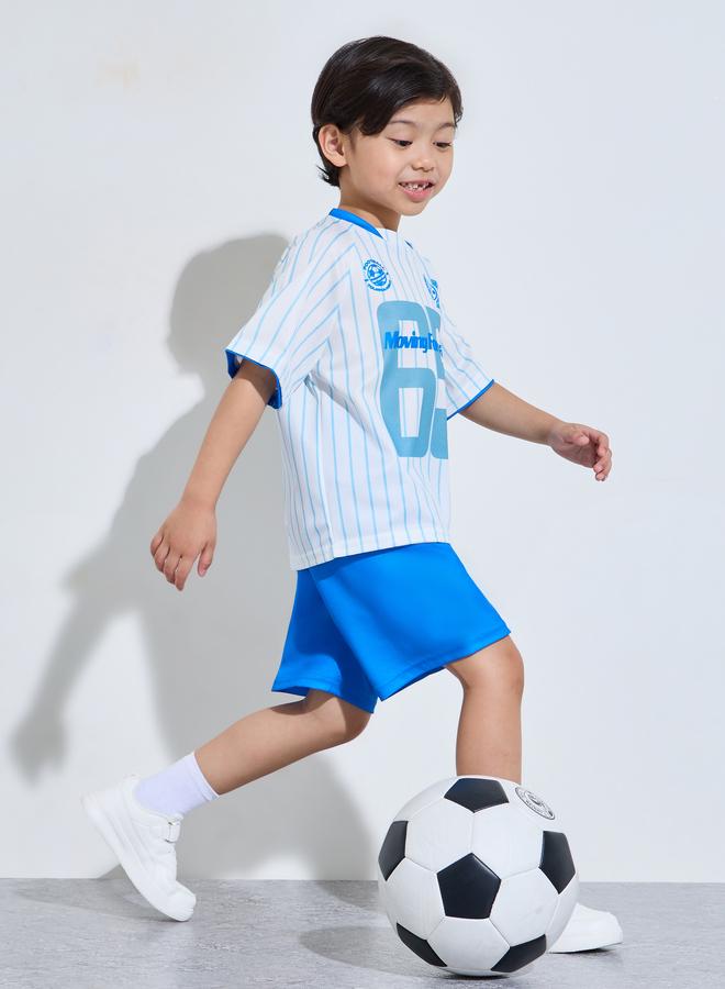 Styli Boys Blue Graphic Oversized T-Shirt and Shorts Active Set - Image 1