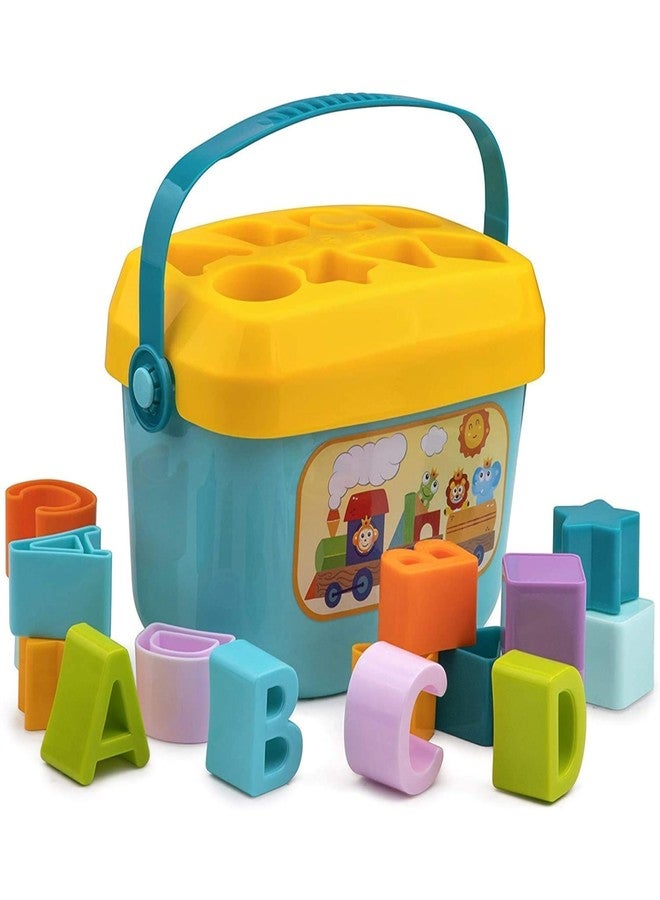 مكعبات فرز الأشكال التعليمية من TinyPlay للأطفال الصغار | 16 شكلاً ملوناً من الحروف الأبجدية والأشكال الهندسية | أول مكعبات للطفل من عمر 6 أشهر إلى سنتين | لعبة تعليمية مبكرة (متعددة الألوان) - Image 1