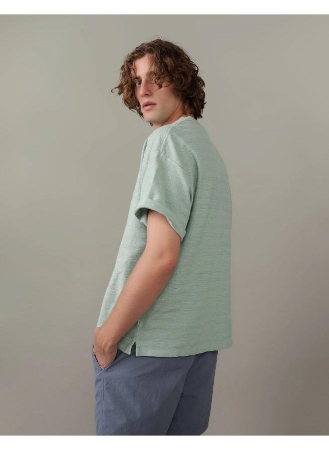 AE Textured Striped Oversized T-Shirt