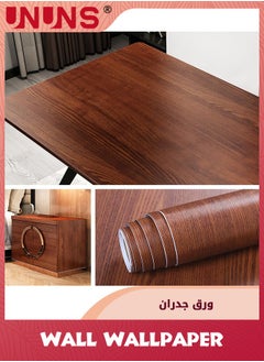UNUNS Self Adhesive Wallpaper,Peel And Stick Wood Grain Contact Paper,30cmx10m Removable PVC Film Decorative Wood Wallpaper   Easy To Apply For Old Furniture Kitchen Cabinets  - Image 1