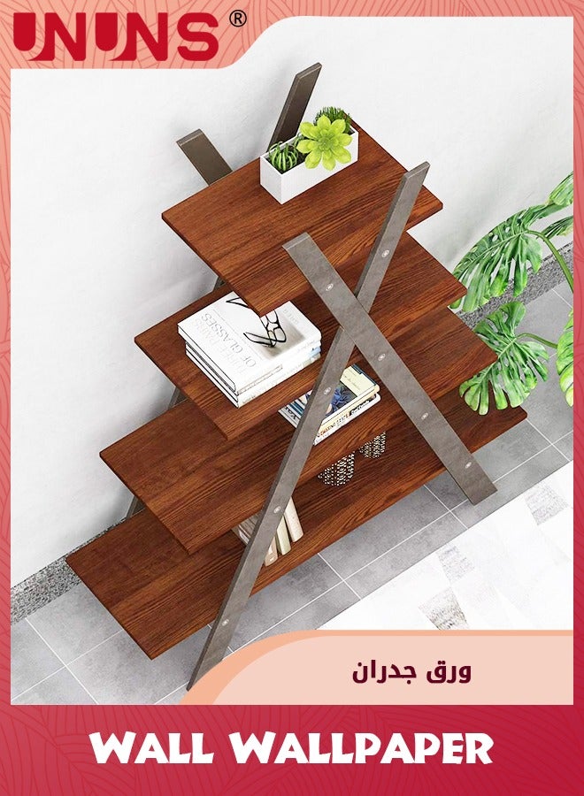 UNUNS ورق جدران ذاتي اللصق، ورق لاصق بتصميم خشبي، 30 سم × 10 م فيلم PVC قابل للإزالة ورق جدران خشبي زخرفي سهل التطبيق للأثاث القديم وخزائن المطبخ - Image 5
