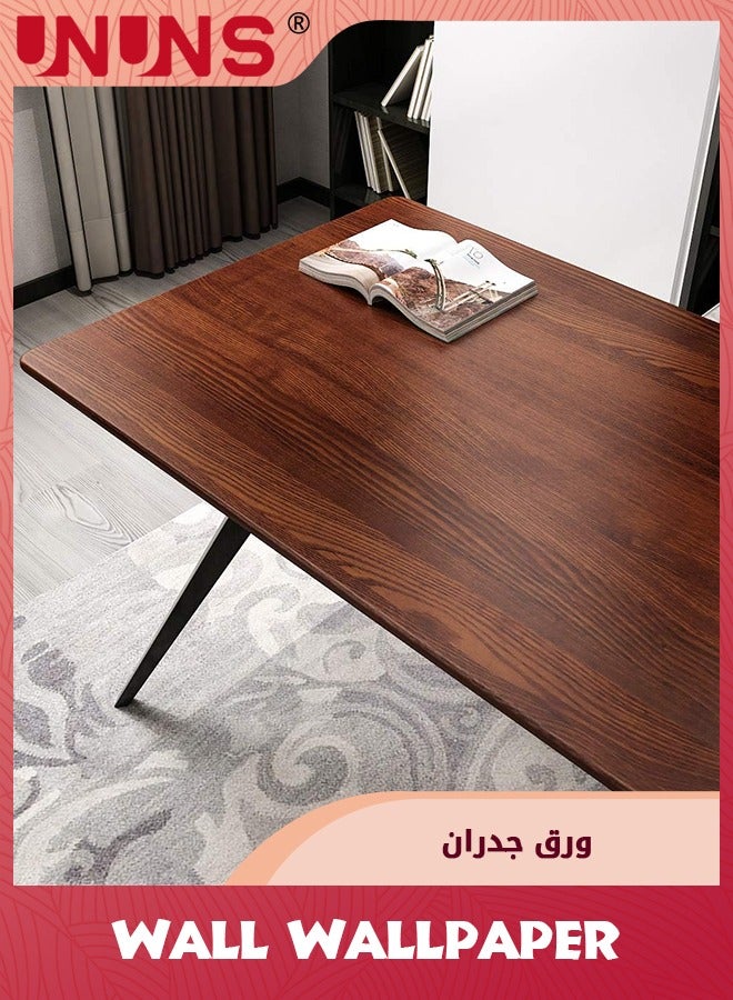 UNUNS ورق جدران ذاتي اللصق، ورق لاصق بتصميم خشبي، 30 سم × 10 م فيلم PVC قابل للإزالة ورق جدران خشبي زخرفي سهل التطبيق للأثاث القديم وخزائن المطبخ - Image 3
