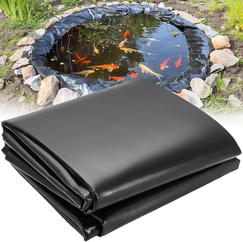 Froidesente 7 x 10 FT Pond Liner, 20 Mil Pond Liners for Outdoor Ponds, HDPE Pond Liner Preformed Easy Cutting Puncture Resistant, Pond Liners for Water Garden Fountain Waterfall, Koi Fish Aquaculture Pond - Image 1