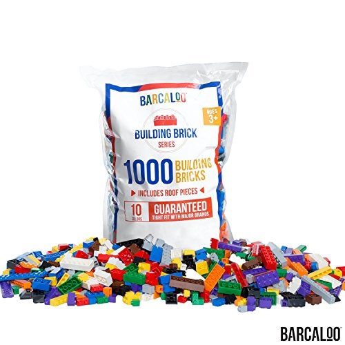 Barcaloo 1000 Piece Building Bricks Play Set, 10 Classic Colors Bulk Building Blocks, Generic Brick Building Parts, for Boys and Girls, Classic - Image 4