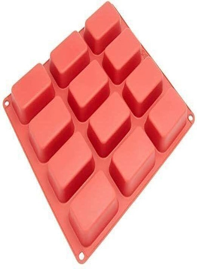 KITCHOOK Silicone Chocolate Mould Silicone Soap Moulds for Soap Making, Loaf, Muffins, Cheesecakes (12 Cavity) (Pack of 1) AJ 229 - Image 2