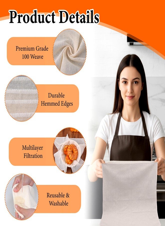 xozeooeu 30 Pcs 20x20 Inches Cheese Cloths Bulk, Grade 100, Hemmed & Unbleached Cotton Muslin Cloth for Straining, Reusable for Cooking, Cheese Making, Juicing, Turkey - Image 4