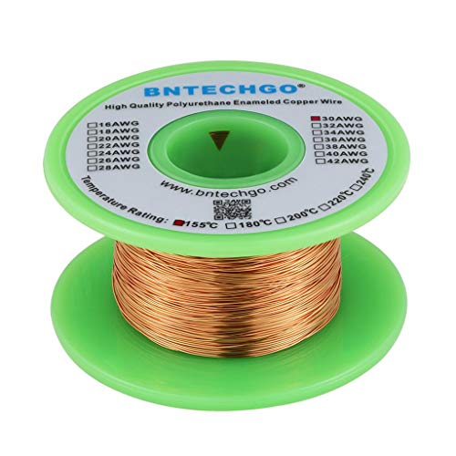 BNTECHGO 30 AWG Magnet Wire - Enameled Copper Wire - Enameled Magnet Winding Wire - 4 oz - 0.0098" Diameter 1 Spool Coil Natural Temperature Rating 155℃ Widely Used for Transformers Inductors - Image 1