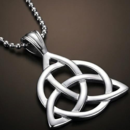 THE MEN THING TRinity Knot - Alloy Pendant With Stainless Steel 24Inch Round Box Chain, European Trending Style For Men & Boy,Silver - Image 5