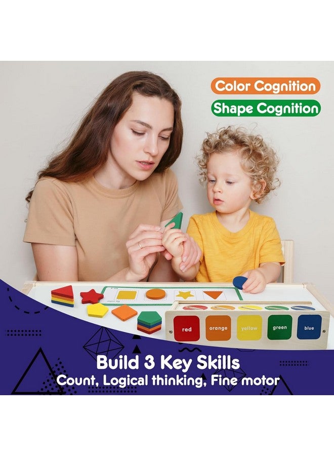 Slipps Wooden Sorting Box Montessori Color & Shape Sorter Class Activity Toddlers Fine Motor Game for Colors and Shapes Recognition, Gift for 2-5 Year Old Boys and Girls - Image 4