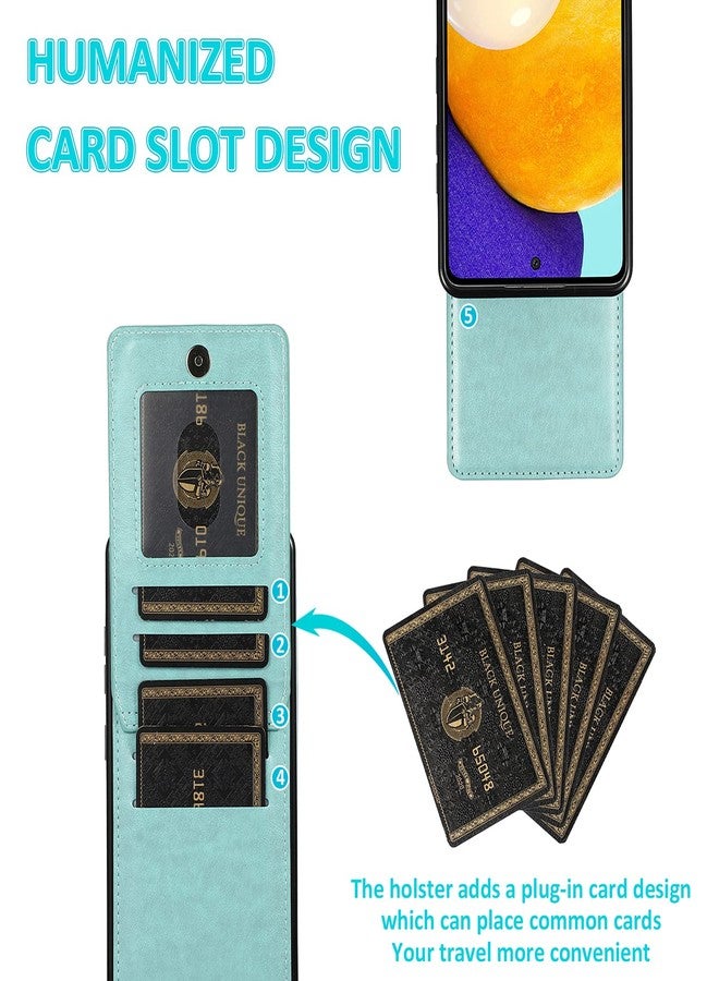 Asuwish Phone Case for Samsung Galaxy A52 5G/4G with Tempered Glass Screen Protector Credit Card Holder Wallet Cover Stand Leather Cell Accessories Glaxay A 52 G5 Gaxaly 52A S52 Cases Women Men Green - Image 3