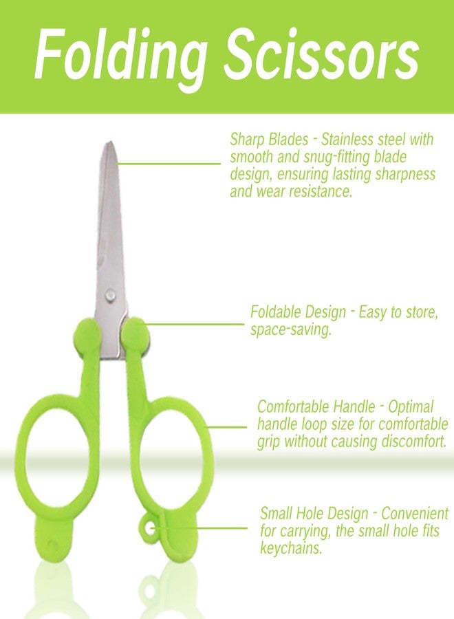 YAFIYGI 3PCS Travel Scissors TSA Approved Folding Portable Mini Travel Trip Stainless Steel Blades Plastic Handles Compact Foldable Small Carry On Pocket Size for Backpack Crafting Scissors Home - Image 2