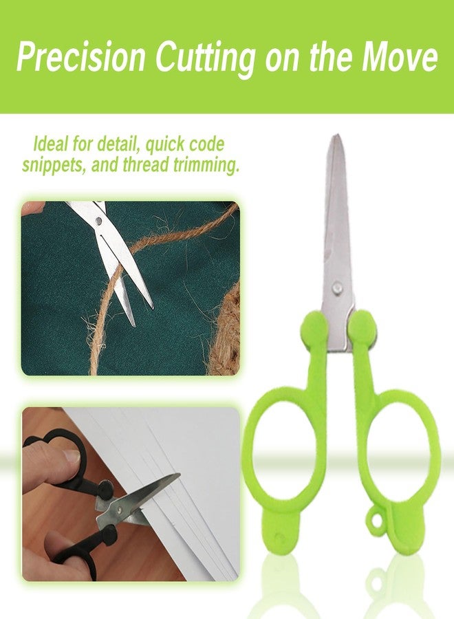 YAFIYGI 3PCS Travel Scissors TSA Approved Folding Portable Mini Travel Trip Stainless Steel Blades Plastic Handles Compact Foldable Small Carry On Pocket Size for Backpack Crafting Scissors Home - Image 3