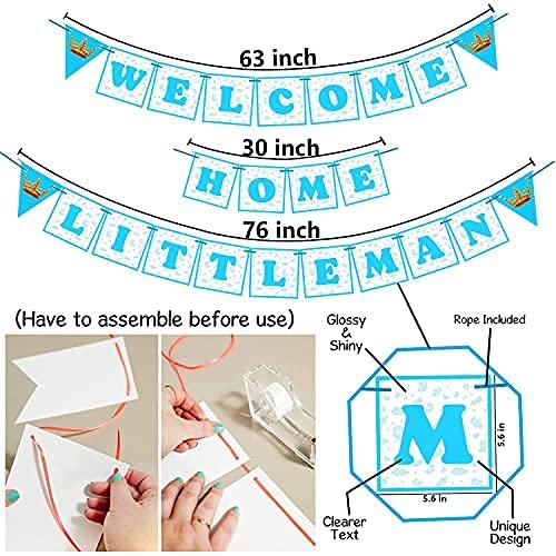 Zyozique™ Baby Boy Welcome Home Decoration Kit Paper Banner with Balloons for Baby Shower / Welcome Party / Birthday Party Supplies(Pack of 26) - Image 4