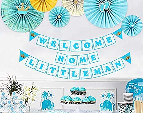 Zyozique™ Baby Boy Welcome Home Decoration Kit Paper Banner with Balloons for Baby Shower / Welcome Party / Birthday Party Supplies(Pack of 26) - Image 5