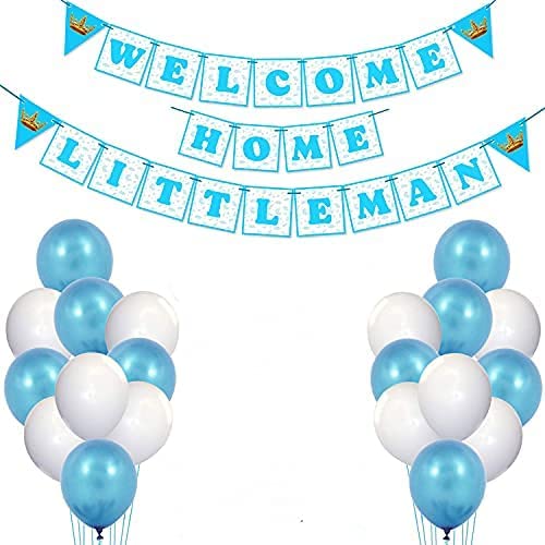 Zyozique™ Baby Boy Welcome Home Decoration Kit Paper Banner with Balloons for Baby Shower / Welcome Party / Birthday Party Supplies(Pack of 26) - Image 1