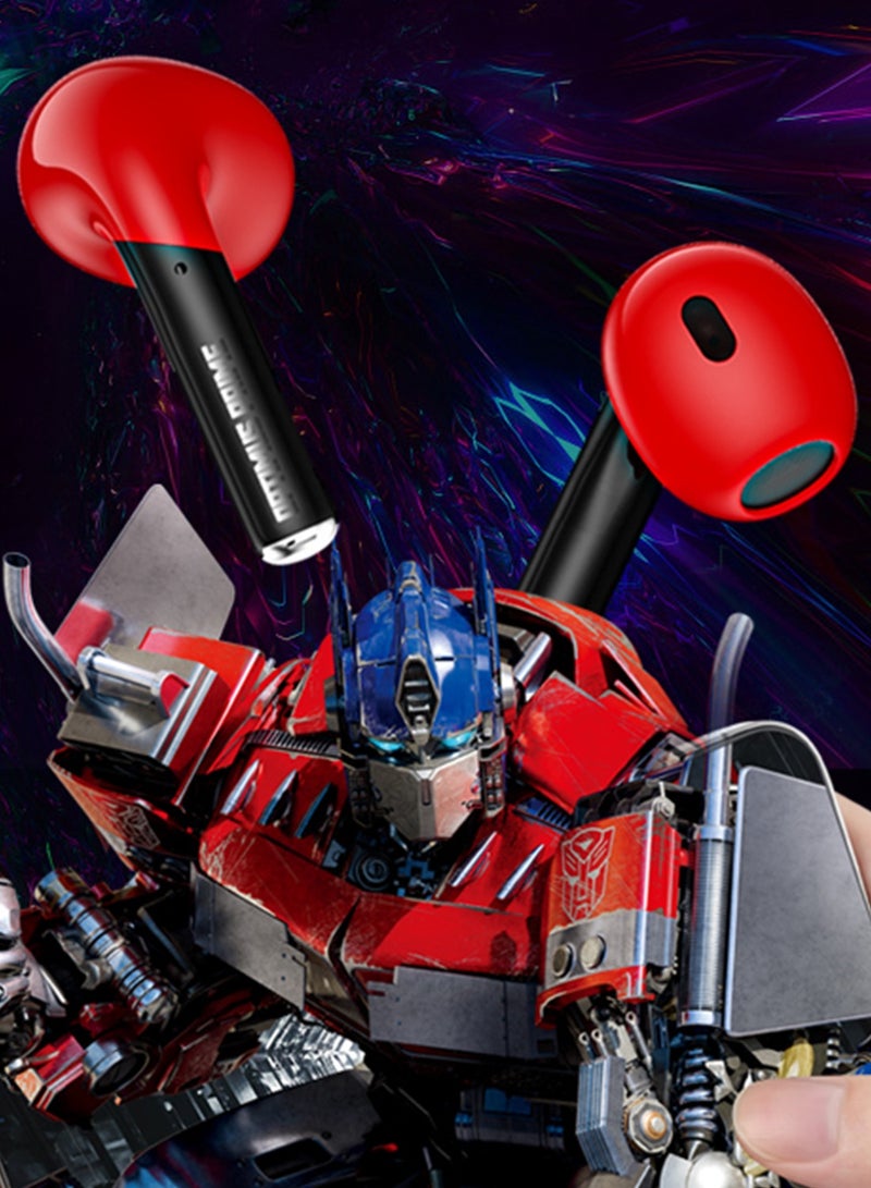 TRANSFORMERS MG-C03 TWS Wireless Bluetooth Earphones – HiFi Stereo Sound, Fast Charging, Noise Cancelling, for Gaming and Music - Red - Image 3
