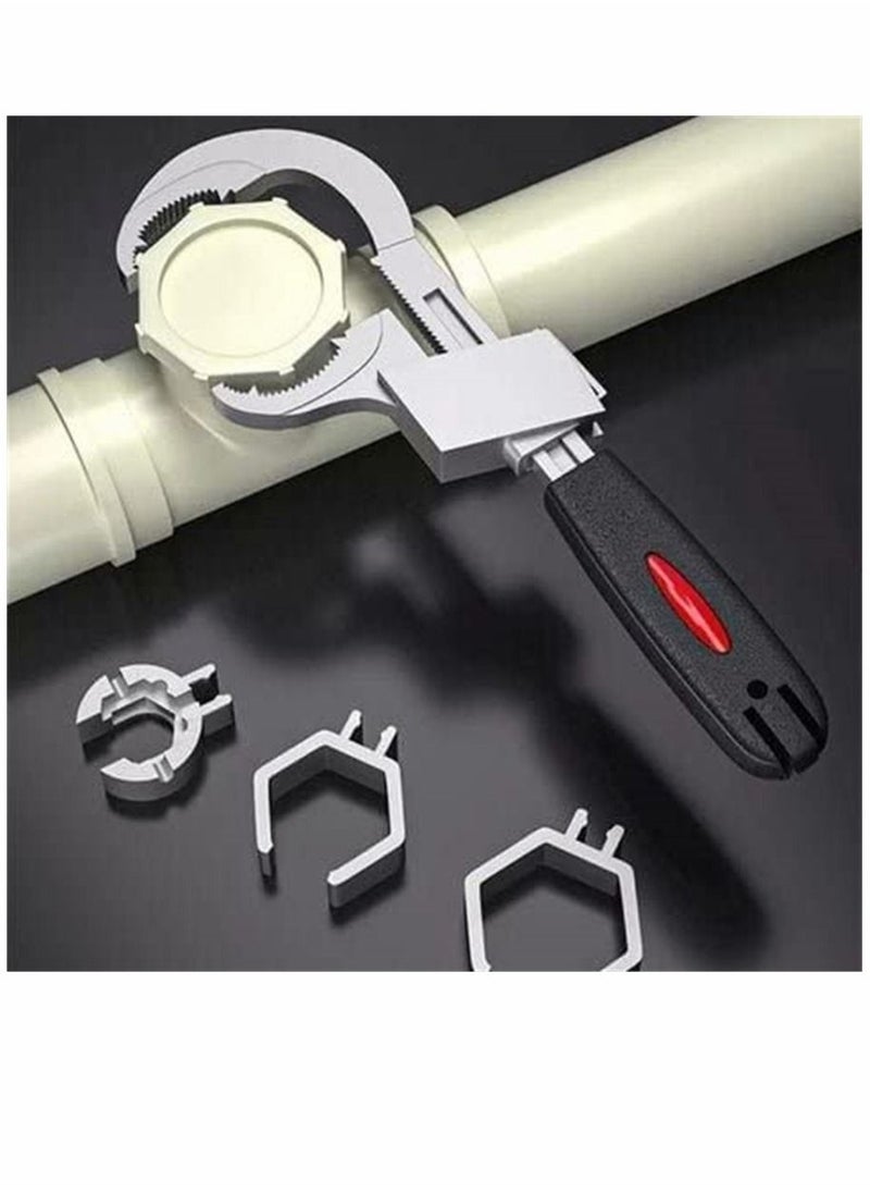 SYOSI Universal Adjustable Double ended Wrench Multifunctional Adjustable Wrench for Disassembly Assembly of Sanitary Ware Pipe Puts Crescent Wrench Sets for Water Pipe Repair Home Accessories  - Image 1