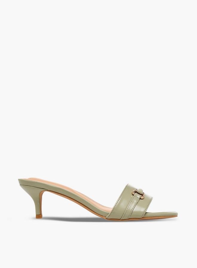 Flora Bella By Shoexpress Women Flared Heel Slip-On Sandals - Image 1