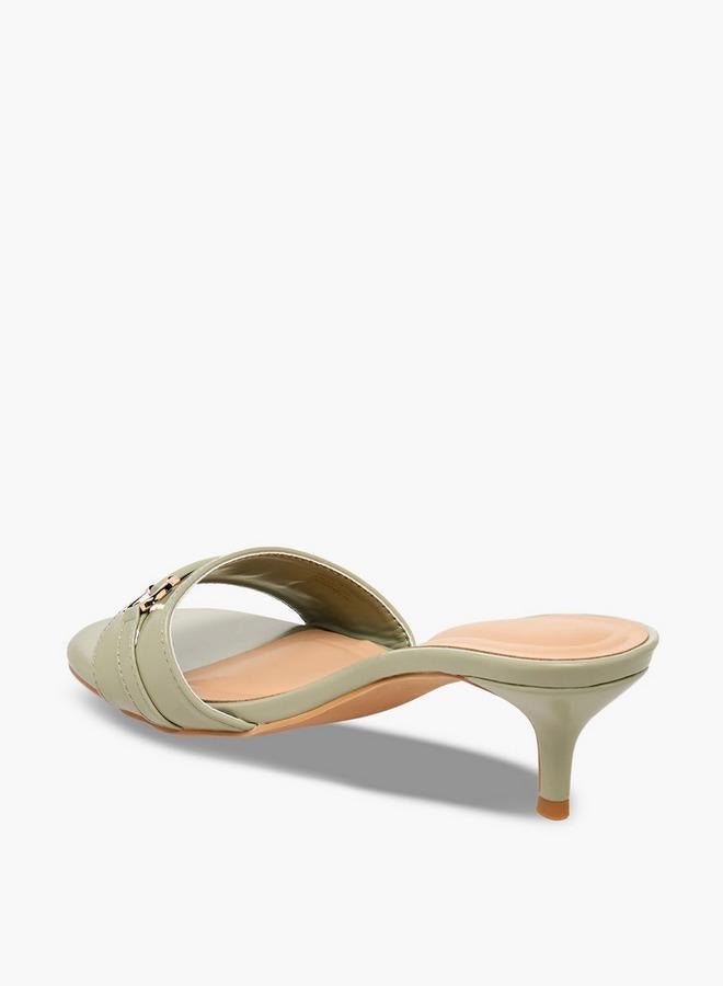 Flora Bella By Shoexpress Women Flared Heel Slip-On Sandals - Image 5