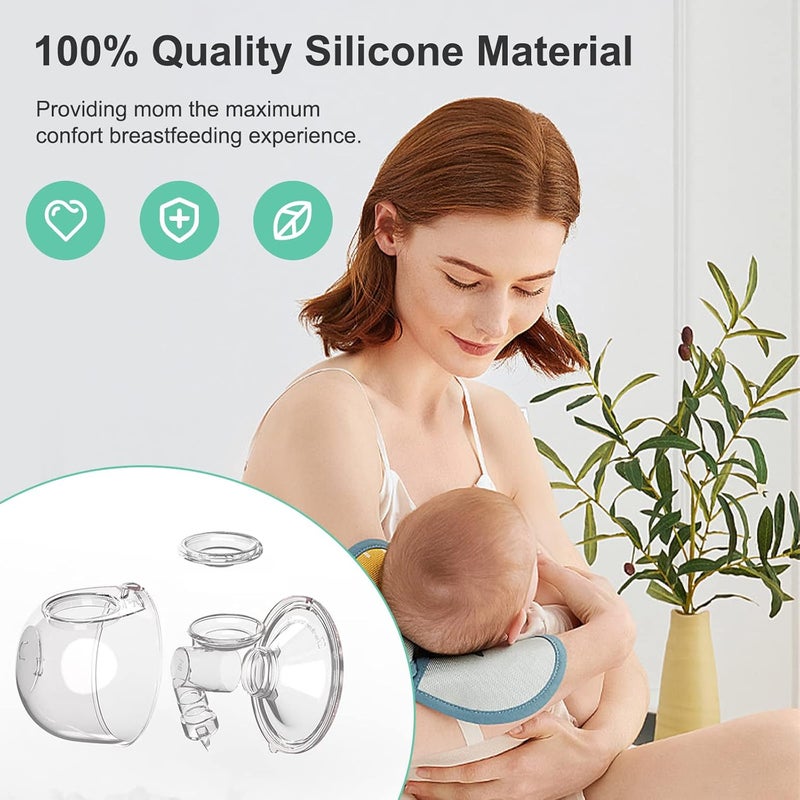 PDFans Wearable Breast Pump Parts Milk Collector Cup Accessories 24mm Compatible with MomcozyTSRETE S9S10S12 Pump Replacement Parts1 Whole Bowl Extra 1pcs Duckbill ValveSilicone Diaphragm - Image 2