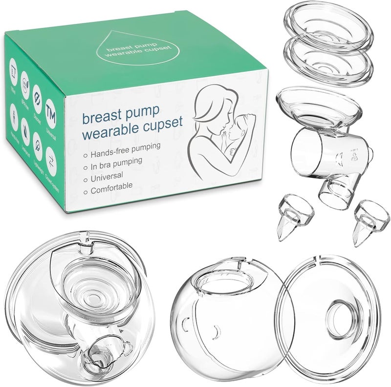PDFans Wearable Breast Pump Parts Milk Collector Cup Accessories 24mm Compatible with MomcozyTSRETE S9S10S12 Pump Replacement Parts1 Whole Bowl Extra 1pcs Duckbill ValveSilicone Diaphragm - Image 1